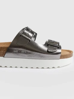 Clogs & Slides|Sandals|Saint and Sofia Sutton Slide - Gunmetal