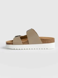 Clogs & Slides|Sandals|Saint and Sofia Sutton Slide - Taupe