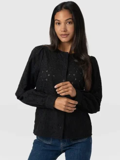 Blouses & Shirts|Saint and Sofia Tabitha Blouse - Black Broderie