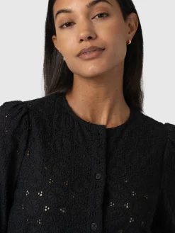 Blouses & Shirts|Saint and Sofia Tabitha Blouse - Black Broderie
