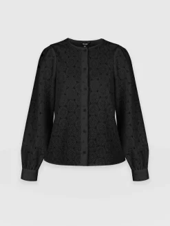 Blouses & Shirts|Saint and Sofia Tabitha Blouse - Black Broderie