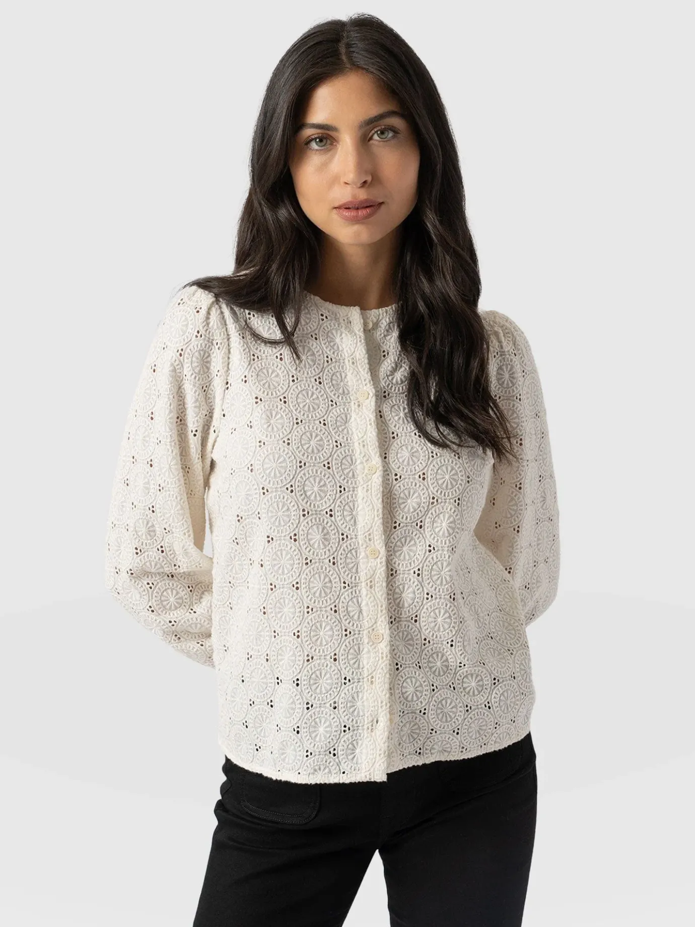 Blouses & Shirts|Saint and Sofia Tabitha Blouse - Cream Broderie