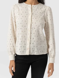Blouses & Shirts|Saint and Sofia Tabitha Blouse - Cream Broderie
