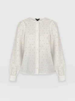 Blouses & Shirts|Saint and Sofia Tabitha Blouse - Cream Broderie