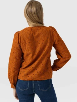 Blouses & Shirts|Saint and Sofia Tabitha Blouse - Tan