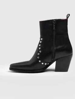 Boots|Shoes|Saint and Sofia Texas Studded Boot - Black