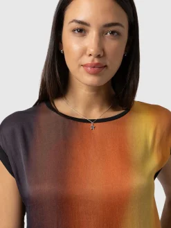 T-shirts & Tanks|Saint and Sofia Turn Up Contrast Tee - Amber Gradient