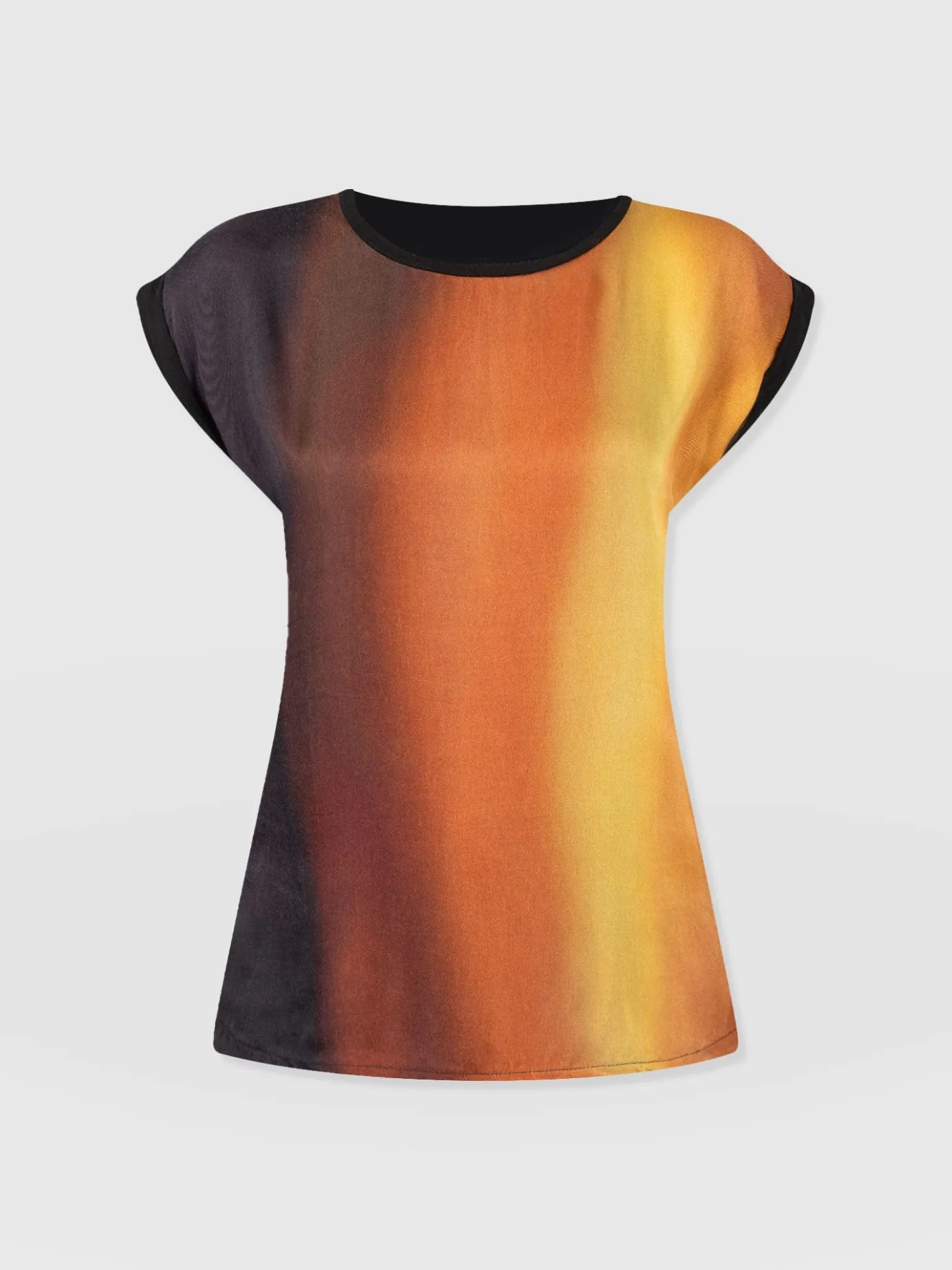 T-shirts & Tanks|Saint and Sofia Turn Up Contrast Tee - Amber Gradient