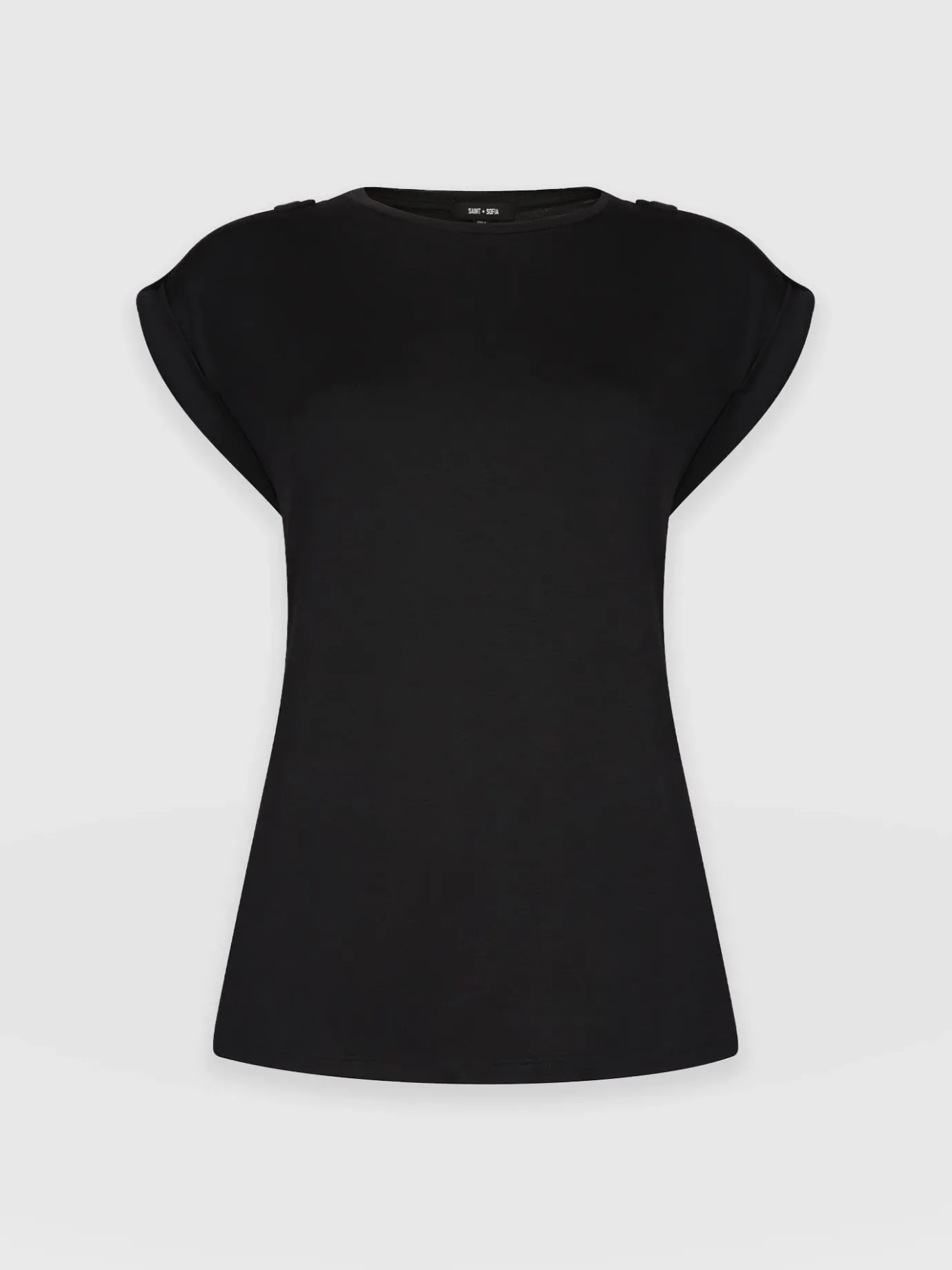 T-shirts & Tanks|Saint and Sofia Turn Up Tee - Black