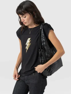 T-shirts & Tanks|Saint and Sofia Turn Up Tee - Black Rock N Roll