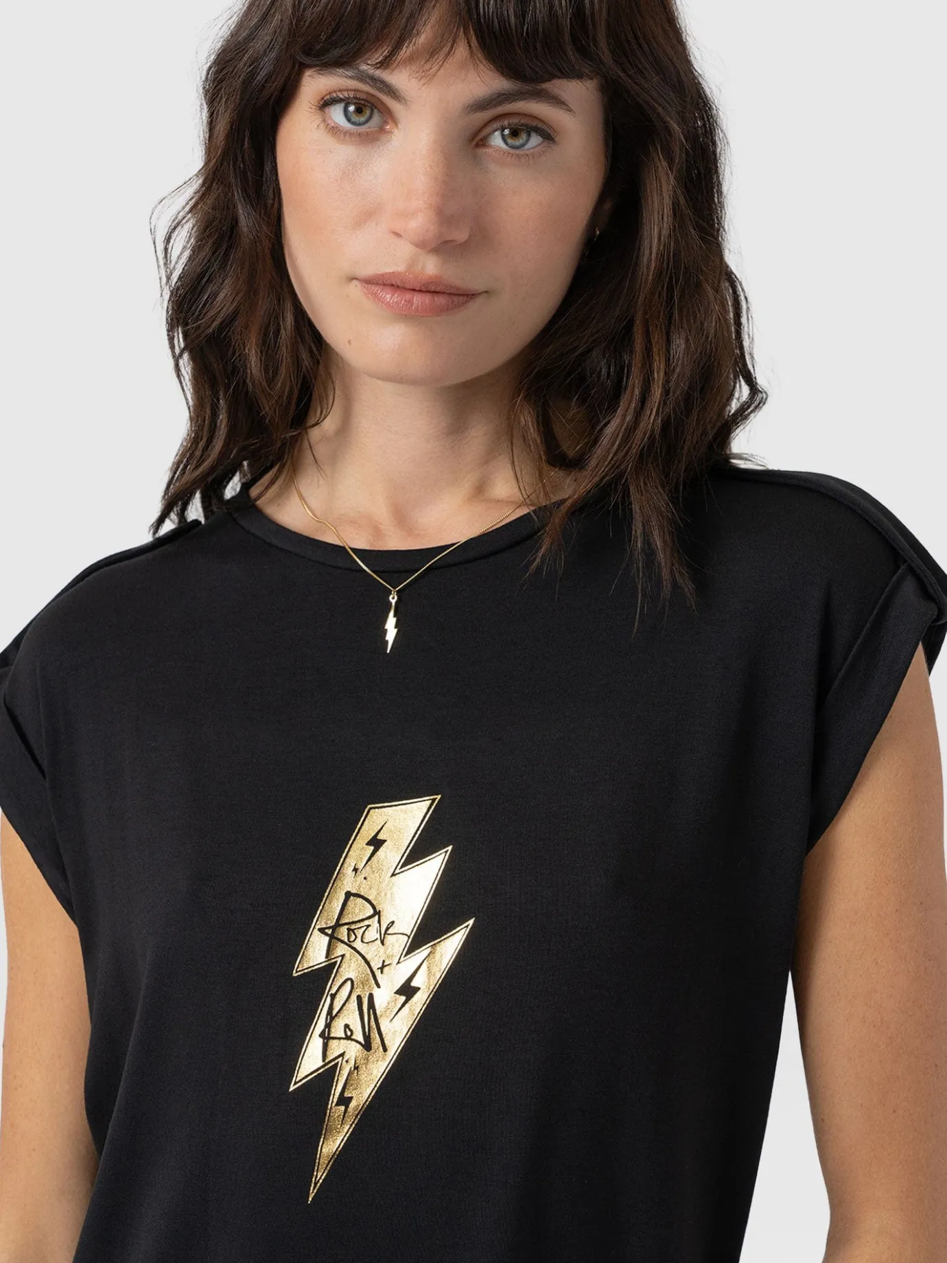 T-shirts & Tanks|Saint and Sofia Turn Up Tee - Black Rock N Roll