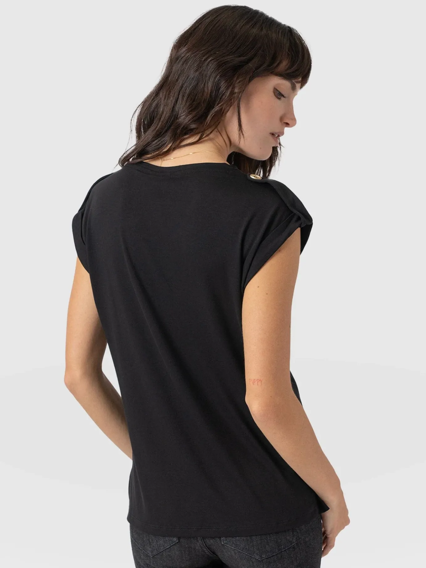 T-shirts & Tanks|Saint and Sofia Turn Up Tee - Black Rock N Roll