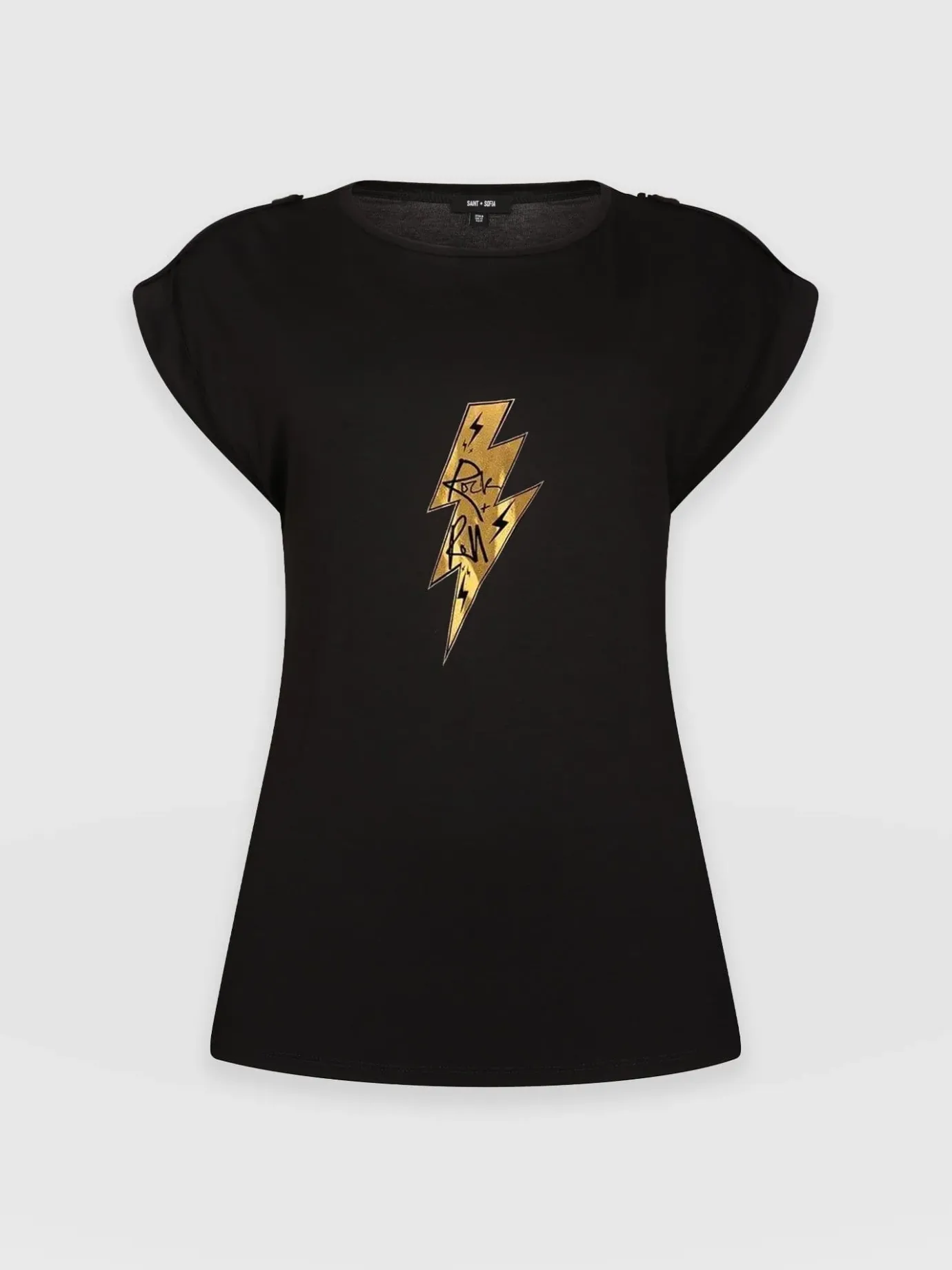 T-shirts & Tanks|Saint and Sofia Turn Up Tee - Black Rock N Roll