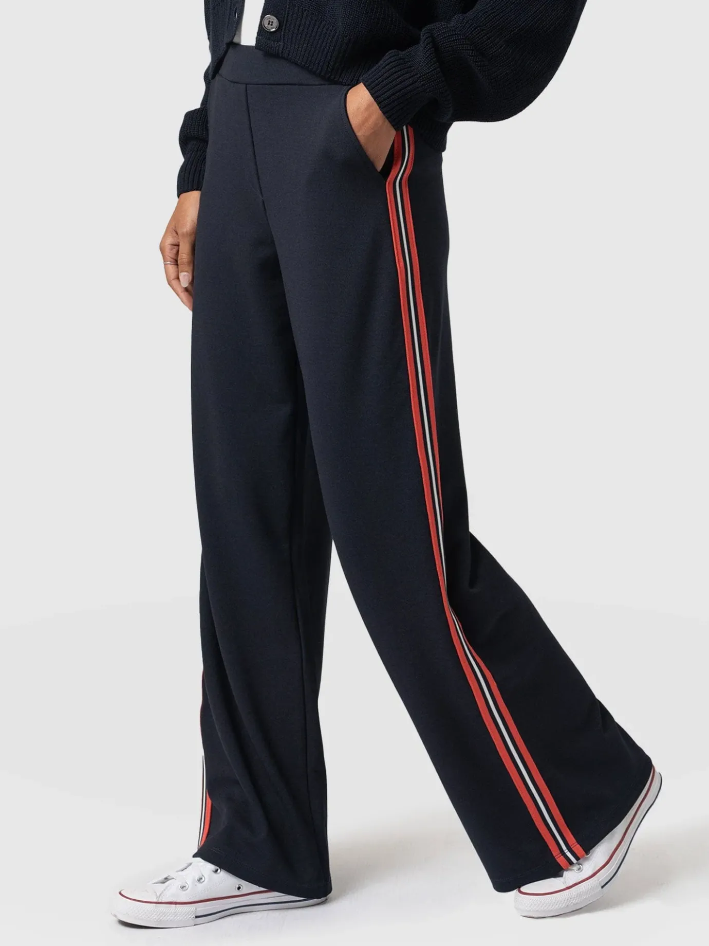 Pants|Saint and Sofia Victory Straight Leg Pant - Navy/Red Stripe