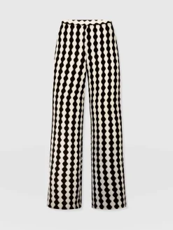 Pants|Saint and Sofia Victory Wide Leg Pant - Black/Cream