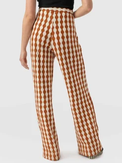 Pants|Saint and Sofia Victory Wide Leg Pant - Brown/Cream