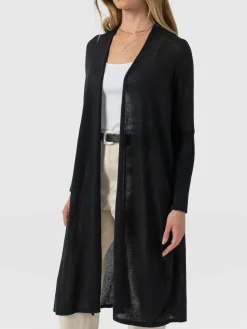 Knitwear|Saint and Sofia Waterfall Cardigan - Black