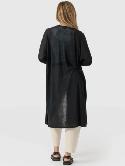 Knitwear|Saint and Sofia Waterfall Cardigan - Black