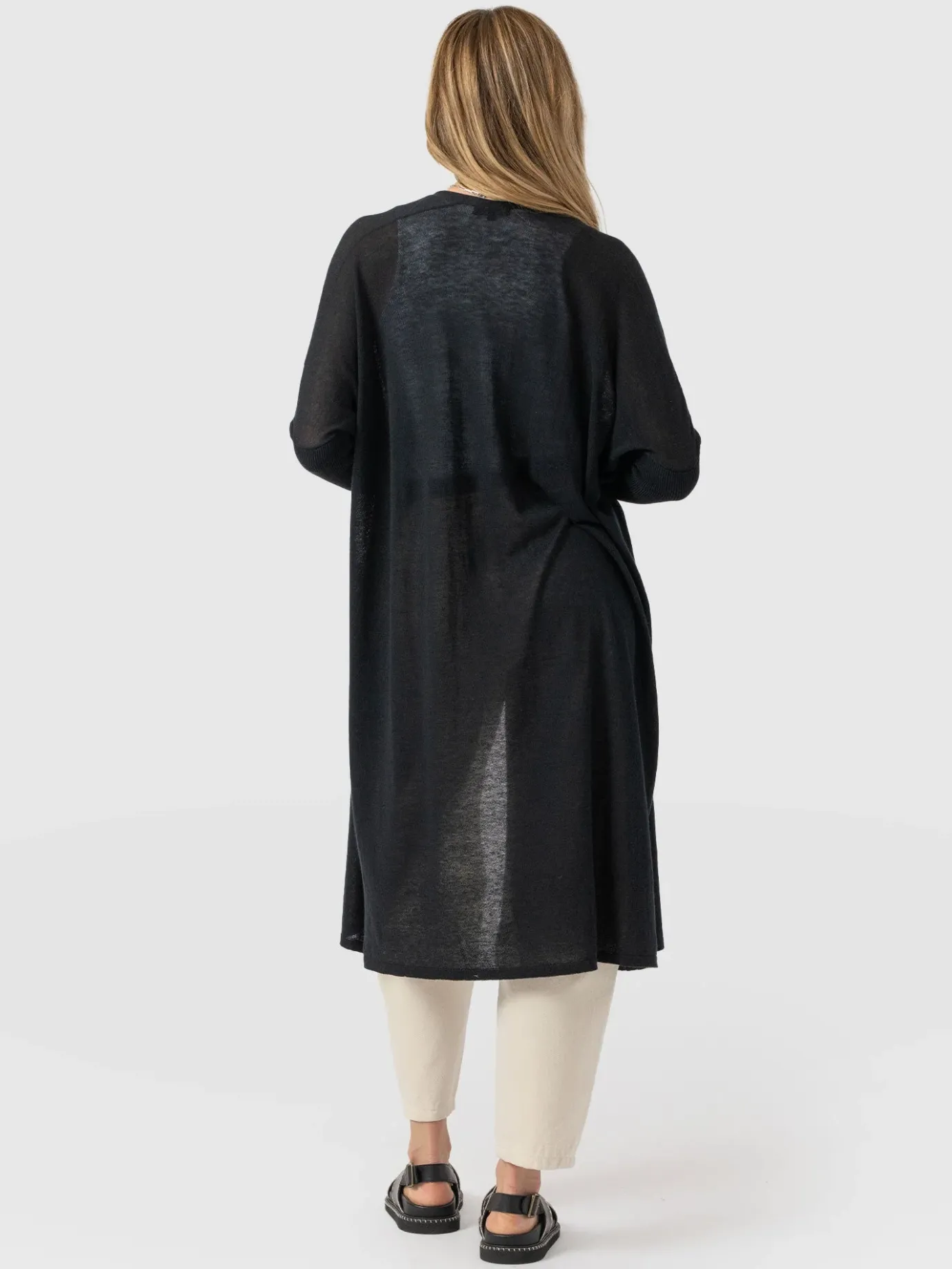 Knitwear|Saint and Sofia Waterfall Cardigan - Black