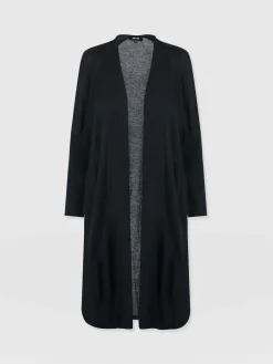 Knitwear|Saint and Sofia Waterfall Cardigan - Black