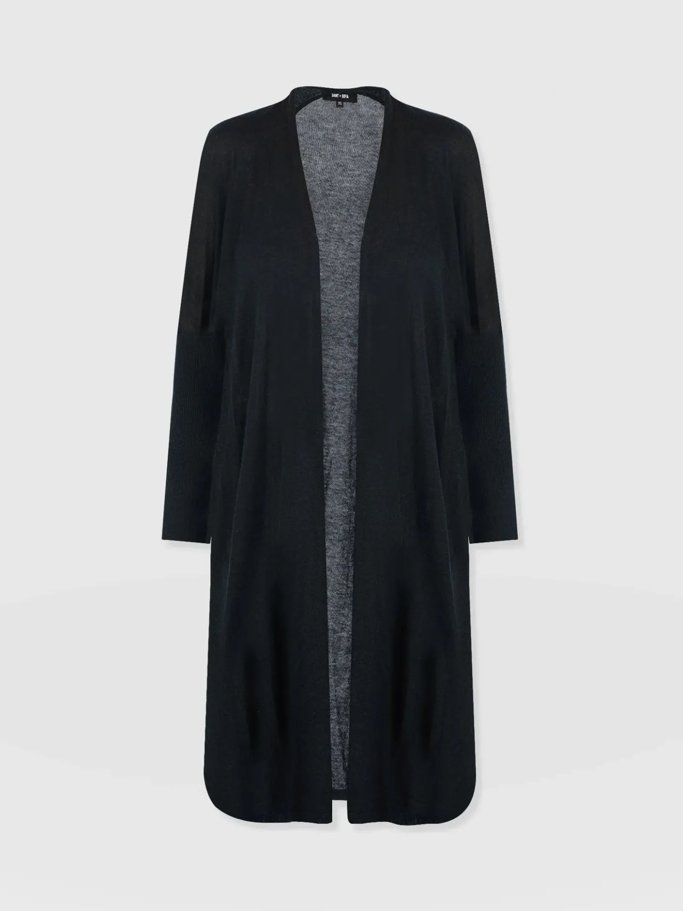 Knitwear|Saint and Sofia Waterfall Cardigan - Black