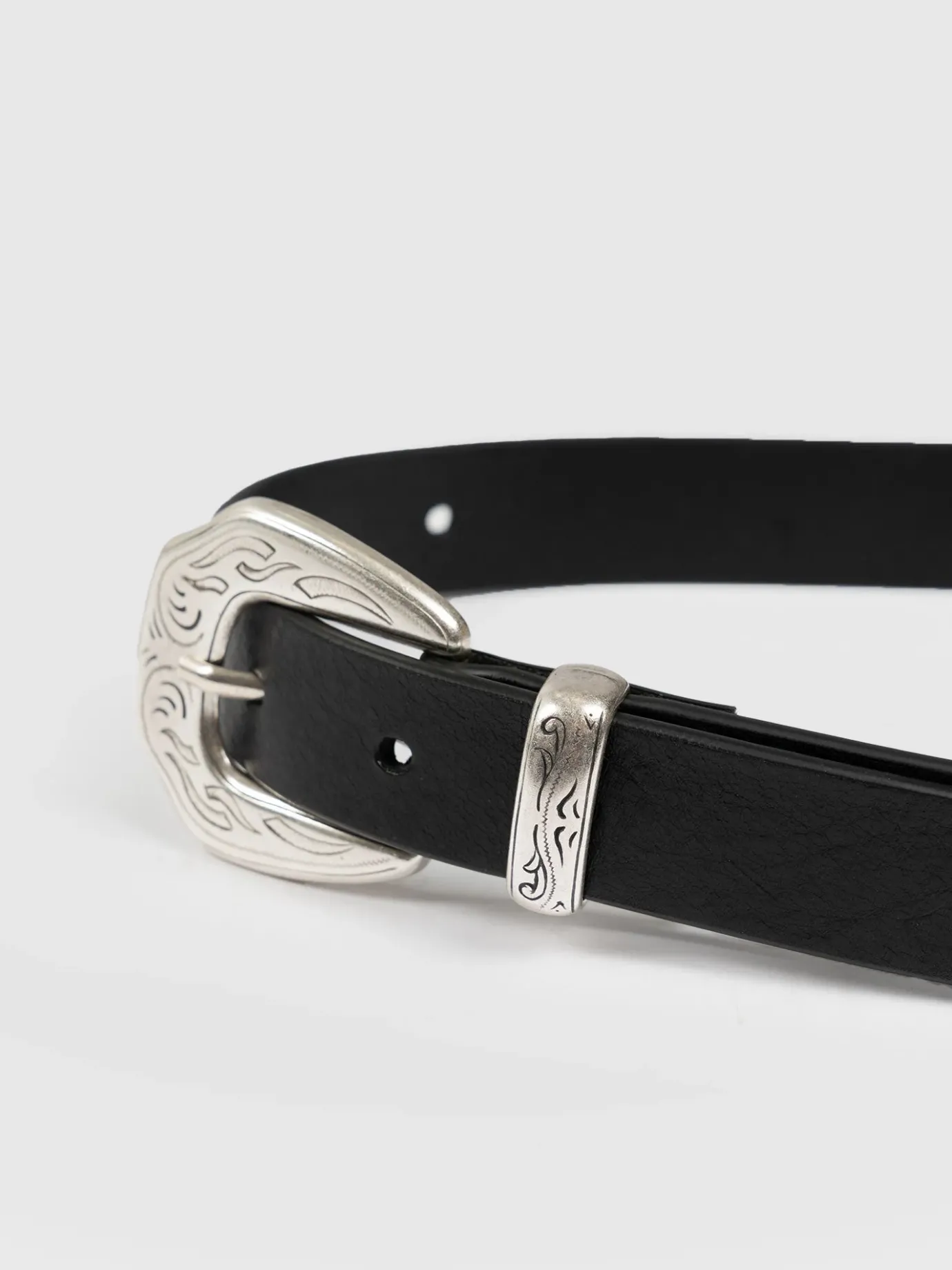 Leather Belts|Accessories|Saint and Sofia Western Belt - Black
