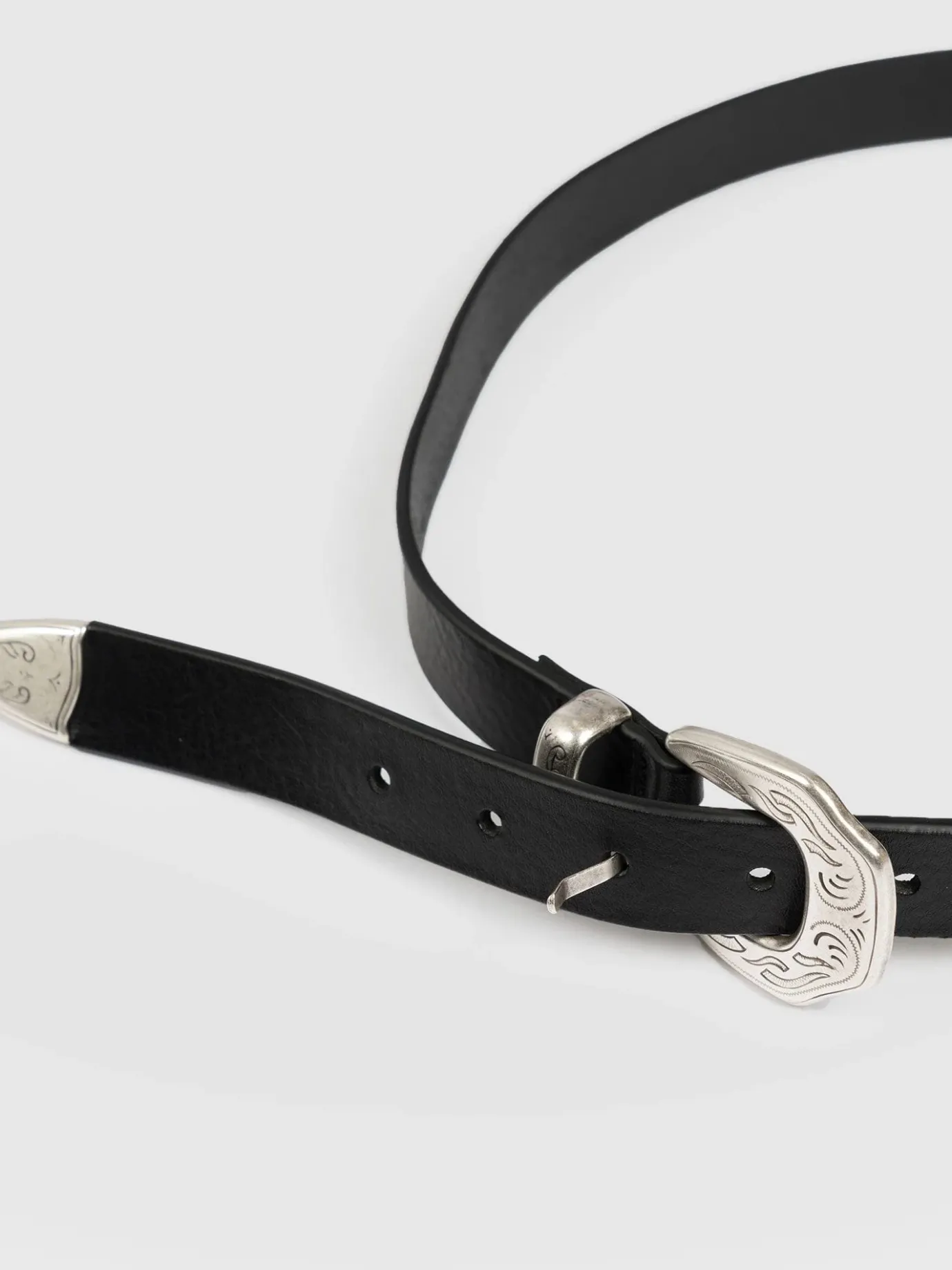 Leather Belts|Accessories|Saint and Sofia Western Belt - Black