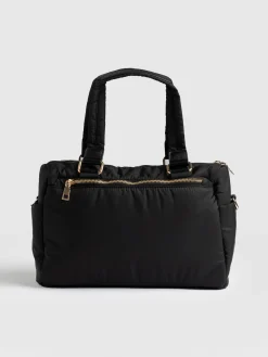 Accessories|Shoulder Bags|Saint and Sofia Woven Duffle Bag - Black/Grey