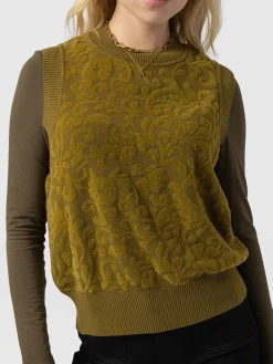 Knitwear|Saint and Sofia Wren Sleeveless Knit - Olive