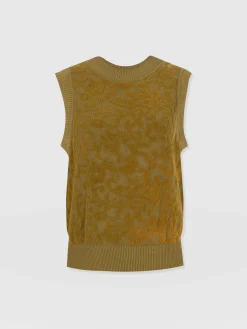 Knitwear|Saint and Sofia Wren Sleeveless Knit - Olive