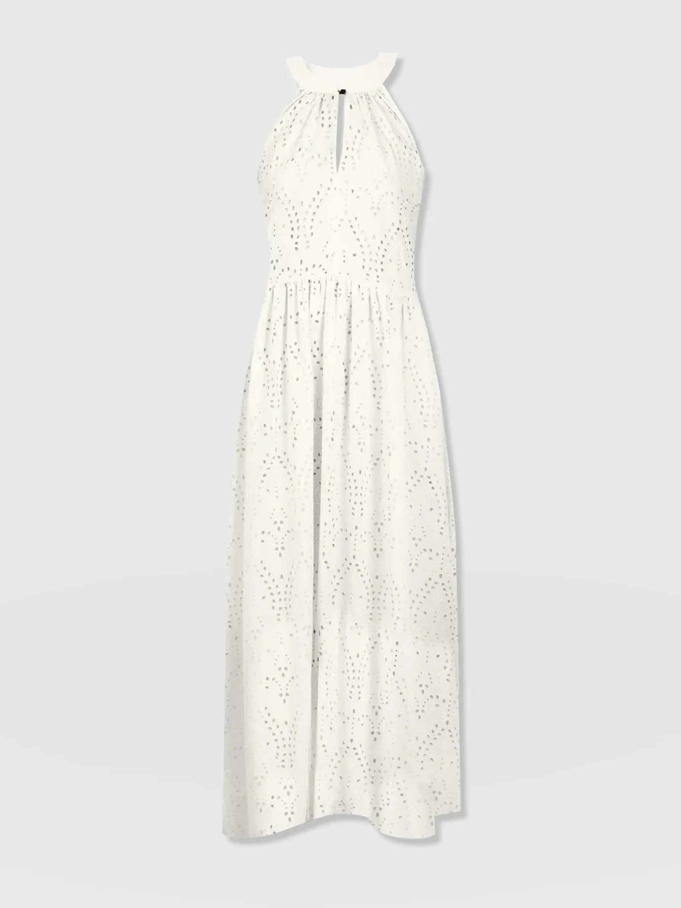 Dresses|Saint and Sofia Zoey Halter Neck Dress - White Broderie